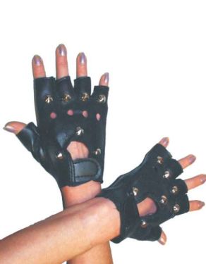 80s Fancy Dress Punk or Biker Gloves 